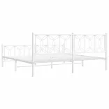 fehér fém ágykeret fej- és lábtámlával 193 x 203 cm