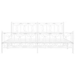 fehér fém ágykeret fej- és lábtámlával 200x200 cm