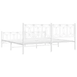 fehér fém ágykeret fej- és lábtámlával 200x200 cm