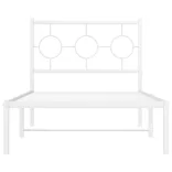 fehér fém ágykeret fejtámlával 90x200 cm