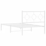 fehér fém ágykeret fejtámlával 100x190 cm