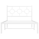 fehér fém ágykeret fejtámlával 100x200 cm