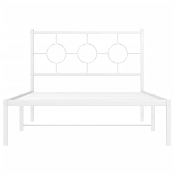 fehér fém ágykeret fejtámlával 107x203 cm
