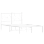 fehér fém ágykeret fejtámlával 120x190 cm