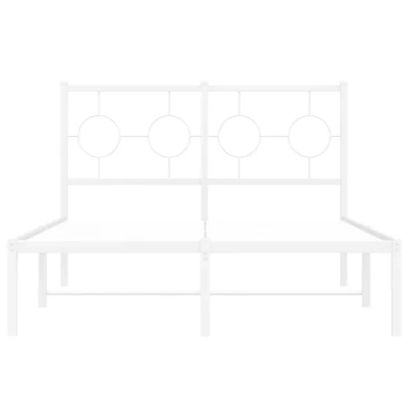 fehér fém ágykeret fejtámlával 120x190 cm