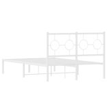 fehér fém ágykeret fejtámlával 120 x 200 cm