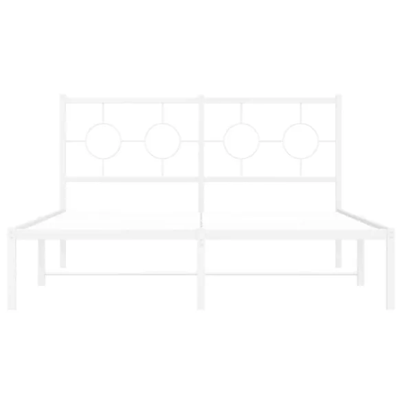 fehér fém ágykeret fejtámlával 135 x 190 cm