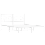 fehér fém ágykeret fejtámlával 140 x 190 cm
