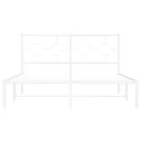 fehér fém ágykeret fejtámlával 140 x 190 cm