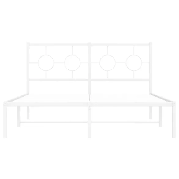 fehér fém ágykeret fejtámlával 140 x 190 cm