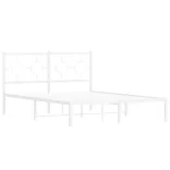 fehér fém ágykeret fejtámlával 140 x 200 cm