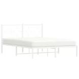 fehér fém ágykeret fejtámlával 140 x 200 cm