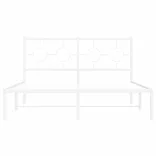 fehér fém ágykeret fejtámlával 140 x 200 cm