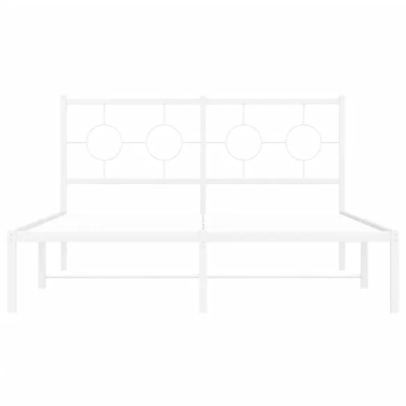 fehér fém ágykeret fejtámlával 140 x 200 cm