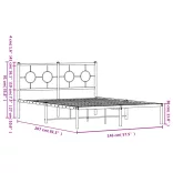 fehér fém ágykeret fejtámlával 140 x 200 cm