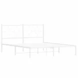 fehér fém ágykeret fejtámlával 150 x 200 cm
