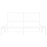 fehér fém ágykeret fejtámlával 150 x 200 cm