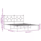 fehér fém ágykeret fejtámlával 150 x 200 cm