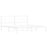 fehér fém ágykeret fejtámlával 183 x 213 cm