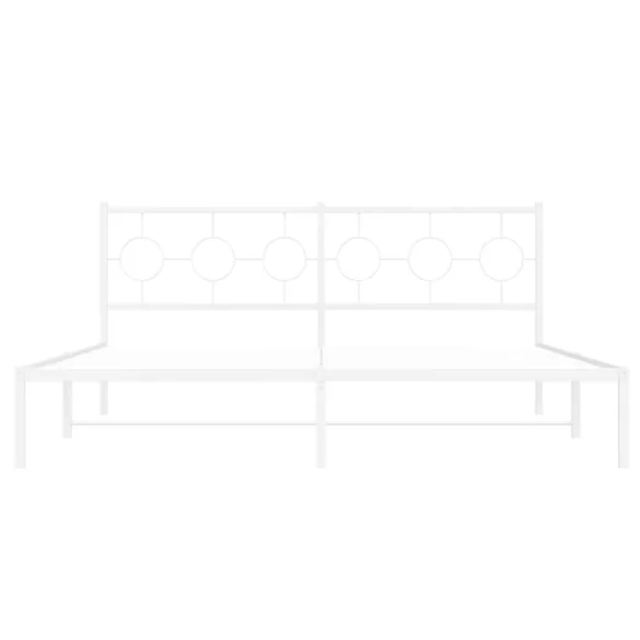 fehér fém ágykeret fejtámlával 183 x 213 cm