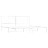 fehér fém ágykeret fejtámlával 193 x 203 cm