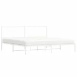 fehér fém ágykeret fejtámlával 193 x 203 cm