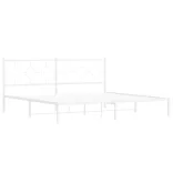fehér fém ágykeret fejtámlával 200 x 200 cm