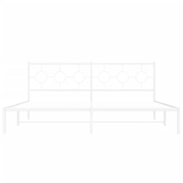 fehér fém ágykeret fejtámlával 200 x 200 cm