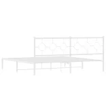 fehér fém ágykeret fejtámlával 200 x 200 cm