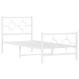 fehér fém ágykeret fej- és lábtámlával 80x200 cm