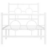 fehér fém ágykeret fej- és lábtámlával 80x200 cm