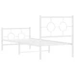 fehér fém ágykeret fej- és lábtámlával 80x200 cm