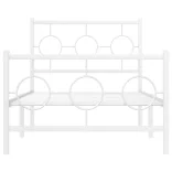 fehér fém ágykeret fej- és lábtámlával 90 x 190 cm