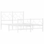 fehér fém ágykeret fej- és lábtámlával 120x200 cm