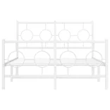 fehér fém ágykeret fej- és lábtámlával 120x200 cm
