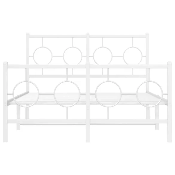 fehér fém ágykeret fej- és lábtámlával 120x200 cm