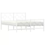 fehér fém ágykeret fej- és lábtámlával 135x190 cm