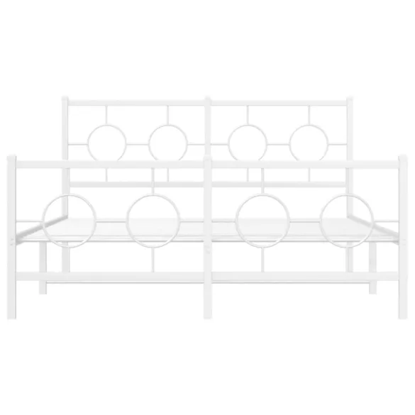 fehér fém ágykeret fej- és lábtámlával 135x190 cm