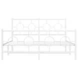 fehér fém ágykeret fej- és lábtámlával 140 x 190 cm
