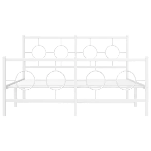 fehér fém ágykeret fej- és lábtámlával 140 x 190 cm