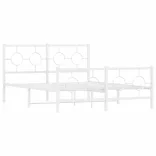 fehér fém ágykeret fej- és lábtámlával 140x200 cm