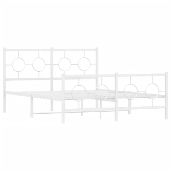 fehér fém ágykeret fej- és lábtámlával 140x200 cm