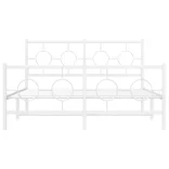 fehér fém ágykeret fej- és lábtámlával 140x200 cm