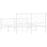 fehér fém ágykeret fej- és lábtámlával 140x200 cm