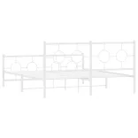 fehér fém ágykeret fej- és lábtámlával 150x200 cm