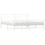 fehér fém ágykeret fej- és lábtámlával 180 x 200 cm