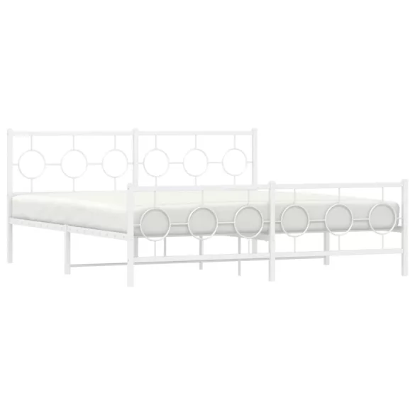 fehér fém ágykeret fej- és lábtámlával 180 x 200 cm