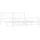 fehér fém ágykeret fej- és lábtámlával 183 x 213 cm