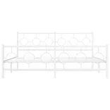 fehér fém ágykeret fej- és lábtámlával 183 x 213 cm