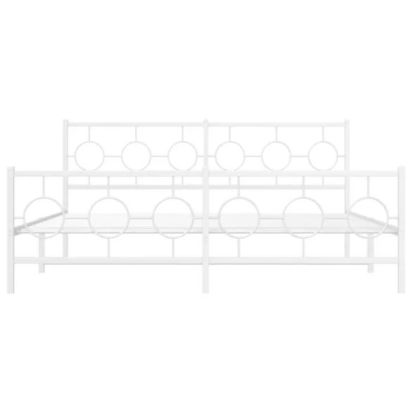 fehér fém ágykeret fej- és lábtámlával 183 x 213 cm
